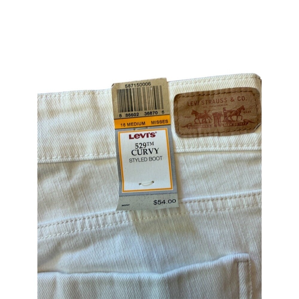 Levi's 529 Figure Enhancers Jeans Womens Size 16 Curvy Bootcut White - Picture 4 of 5